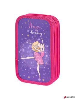 Пенал ЮНЛАНДИЯ, 2 отделения, ламинированный картон, 19×11 см, «Dancing girl». 270885