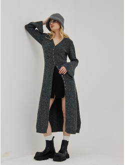 Длинный кардиган вязанный на пуговицах