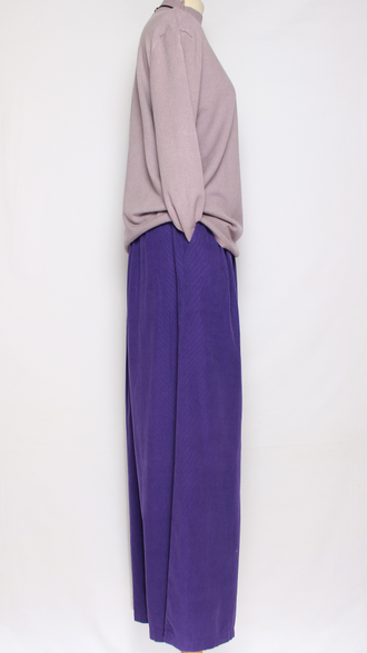 Брюки вельветовые"Палаццо защипы пояс" малахит, апельсин, электрик, сирень до 54