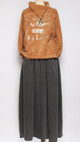 ДЖЕМПЕР БОХО "КИМОНО ВЕЛЮР" горчичный до р.54