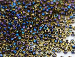 Toho 245 Inside-Color Rainbow Jonquil/Jet Lined / Окрашенный изнутри радужный нарцисс/черный