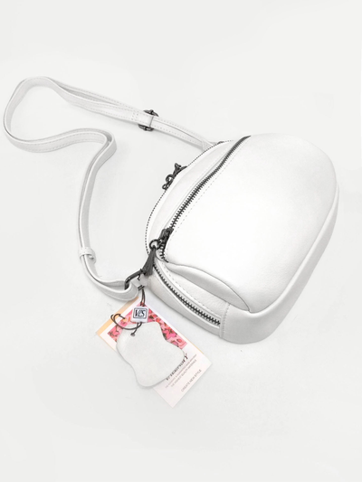 (АРТИКУЛ: 10144/2/1) СУМКА ЖЕНСКАЯ МАЛЕНЬКАЯ, НАТУРАЛЬНАЯ КОЖА, БЕЛАЯ, ДВА ОТДЕЛЕНИЯ, С РЕМЕШКОМ ЧЕРЕЗ ПЛЕЧО *