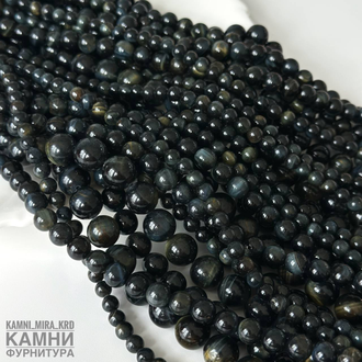 Соколиный глаз шары 6,2-6,4/8,1-8,6/10-10,6/12-12,6 мм, цена за нить 19 см