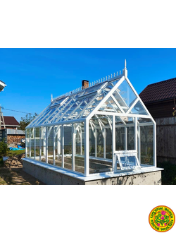 Базовая комплектация теплицы из стекла  и алюминия БРИТТОН размером 5000 x 2500 мм