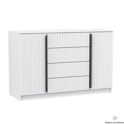 Брандо 67.11 Комод (белый / ДВПО: белый / фасады: МДФ с ПВХ белый матовый)