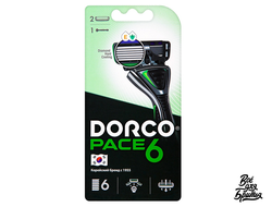 Станок для бритья Dorco Pace 6 с 6 лезвиями, 2 кассеты