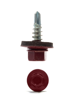 Саморез кровельный шестигранная головка 8, 5.5*19мм RAL 3005 Красное вино, упаковка 100шт