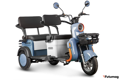 Электротрицикл Rutrike Gelbert Beta 48V/60V 800Вт сине-белый
