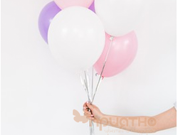 Фонтан из латексных воздушных шаров "Розово-сиренев-белый"