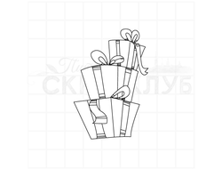 Штамп коробки с подарками гора подарков рисунок подарки