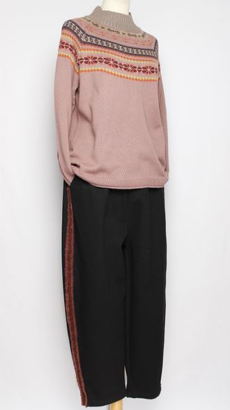 Брюки плотный хлопок утепленные "Лампас" молочные, шоколад, черные, красные р.48-52