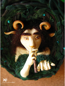 Волшебная подвеска в виде фавна ручной работы. Крупная подвеска в стиле фэнтези