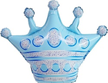 Шар (30&#039;&#039;/76 см) Фигура, Корона, Голубой, 1 шт.