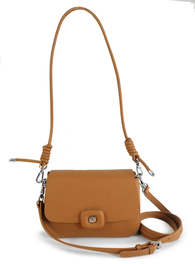 (АРТИКУЛ: 9752/1/91) СУМКА ЖЕНСКАЯ МАЛЕНЬКАЯ, НАТУРАЛЬНАЯ КОЖА, СВЕТЛО-КОРИЧНЕВАЯ "КЭМЕЛ", ДВА ОТДЕЛЕНИЯ,  ДВА РЕМНЯ ЧЕРЕЗ ПЛЕЧО