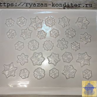 Пластиковая форма для шоколада снежинки