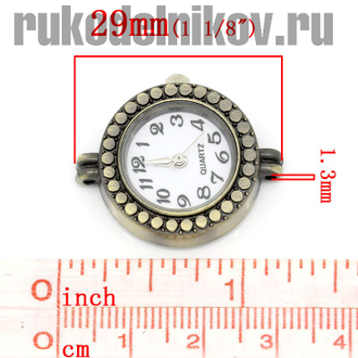 кварцевые часы "Точки", цвет-античная бронза