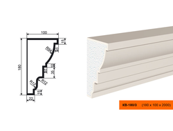 Фасадный карниз из пенополистирола с покрытием LEPNINAPLAST (Лепнинапласт) КВ-180/3