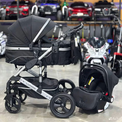 Детская коляска 3 в 1 Luxmom 558 Черный
