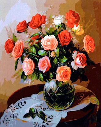 Картина по номерам 40х50  GX 5728 Розы на столе