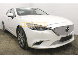 Защита радиатора Mazda 6 2015-2018 (Supreme, Supreme Plus, Executive) chrome верх PREMIUM