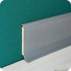 Напольный плинтус с мягким краем Dollken S100, высота 100 мм. толщина 5 мм. цвет серый