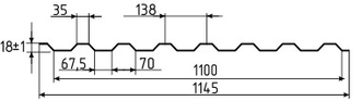 Профнастил С-20, цинк (0.55мм)