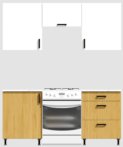 Кухня эконом 1,2 метра (600х600) Цвет: Белый/Дуб Сонома