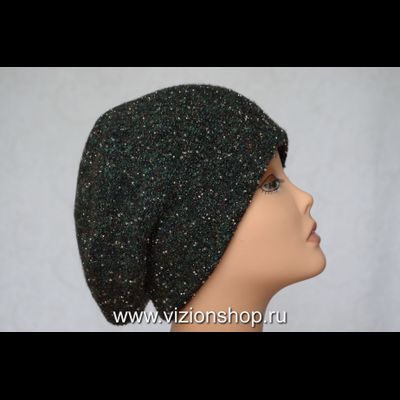 Зеленый берет женский вязаный Италия Vizio 6532 зима 2020