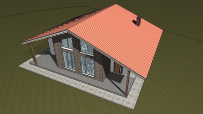 Одноэтажный дом с двумя спальнями 110м² (S103)