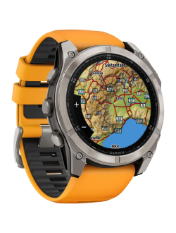 Часы Garmin Fenix 8 -51mm Sapphire Titan Spark Orange / Graphite