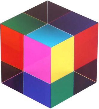 CMYK, cube, оптический, призма, куб, кубик, стекло, стеклянный, дихроичный , квадратный, лучи, RGB