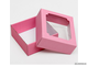 Коробка картонная с окном 14,5 x 14,5 x 6 см Розовый