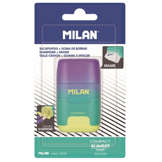 Ластик-точилка Milan COMPACT SUNSET ластик из синт кауч изумрудно-желтая