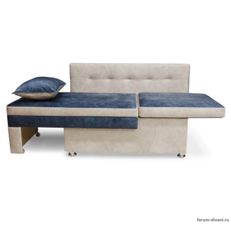 Кушетка Лилия, Синяя/Слоновая кость Правая