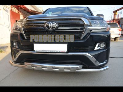 Защита переднего бампера с перемычками d60/60 для Toyota Land Cruiser 200 Executive (2016-...)