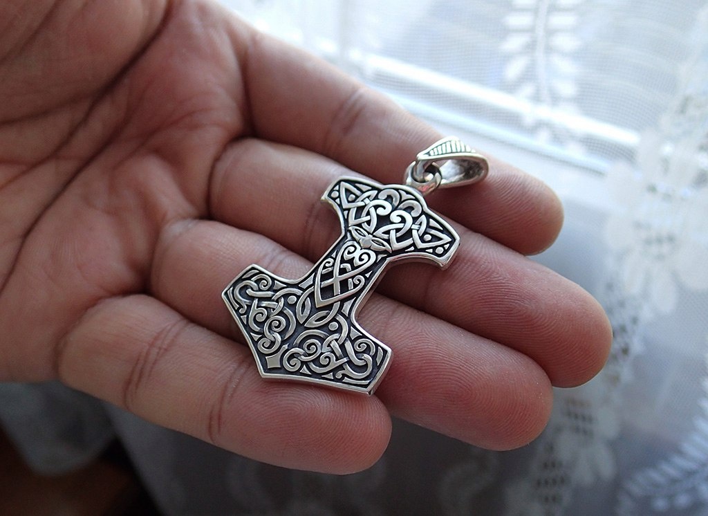 Купить кулон МОЛОТ ТОРА (VERSION 2) ручной работы из серебра ...