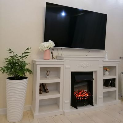 Электрокамин Брукс LUX WT с очагом Fobos