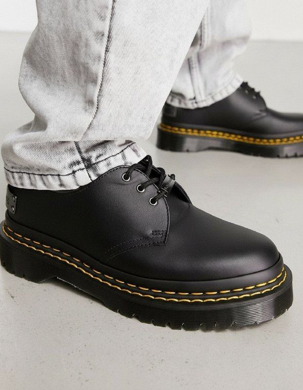 Dr. Martens 1461 smooth black мужские вид сбоку