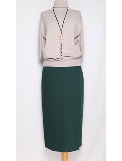 ЮБКА КЛАССИКА "СРЕДНЯЯ ПРЯМАЯ" малахит р.48