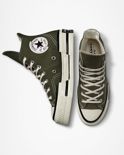 Высокие осенние Кеды Converse Chuck 70 Plus темно-зеленого цвета A01362C