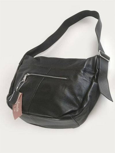 (АРТИКУЛ: 10077/1/1) СУМКА БОЛЬШАЯ, НАТУРАЛЬНАЯ КОЖА, ЧЕРНАЯ, ШИРОКИЙ РЕМЕНЬ ЧЕРЕЗ ПЛЕЧО