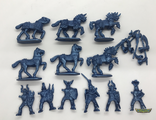 Рыцари всадники 45 мм - 6 фигур. Синий полиэтилен.