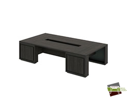 Стол переговоров 3000х1600х750 G-102_Дуб Шерман антрацит/Зеленый камень