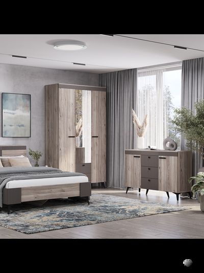 Кассандра ШК-08 шкаф 3-х створчатый Дуб смоки/Дуб смоки, MF-14