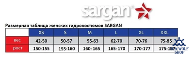 Гидрокостюм неопрен 2мм Sargan Sport 1002/MBL, жен. р.L