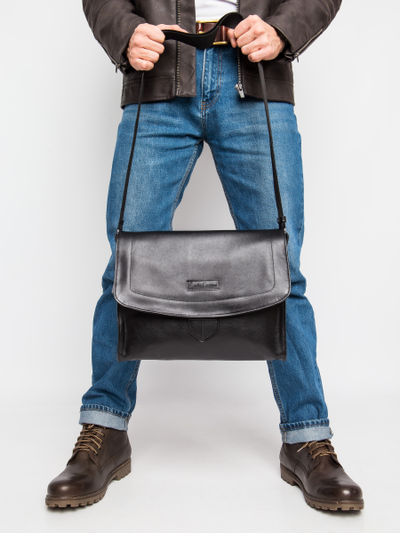 Кожаная сумка через плечо Albano black (арт. 5006-01)