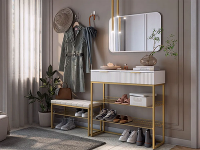 Обувница Классная 2 Золото/Крем + Обувница Классная 1