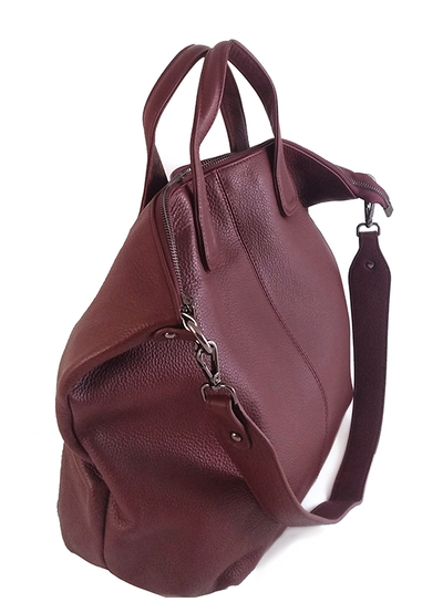 (АРТИКУЛ: 9386/82) СУМКА ЖЕНСКАЯ  БОЛЬШАЯ, НАТУРАЛЬНАЯ КОЖА, БОРДОВАЯ, С ШИРОКИМ ПЛЕЧЕВЫМ РЕМНЕМ