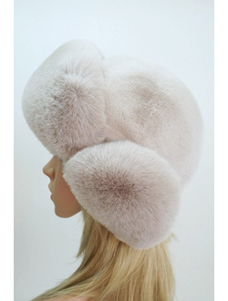 Ушанка "НОН-СТОП" пудра + бежевый