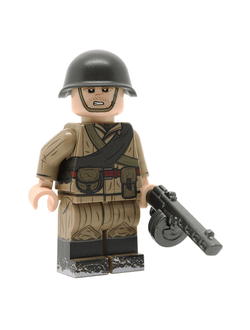 Лего Советский солдат с автоматом ППШ | United Bricks WW2 soviet soldier